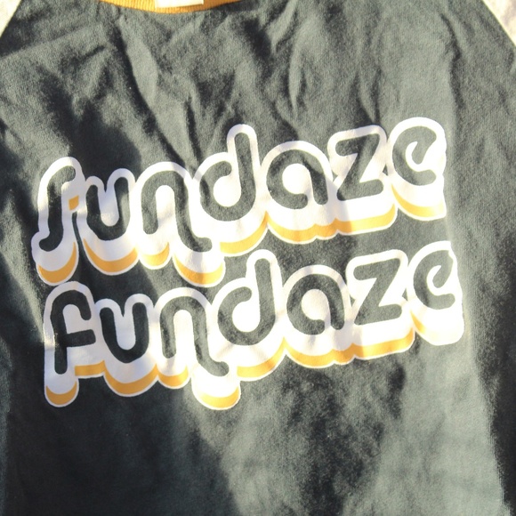 White/Dark Blueish Green Crop Top w/Yellow Stripes - Picture 5 of 8